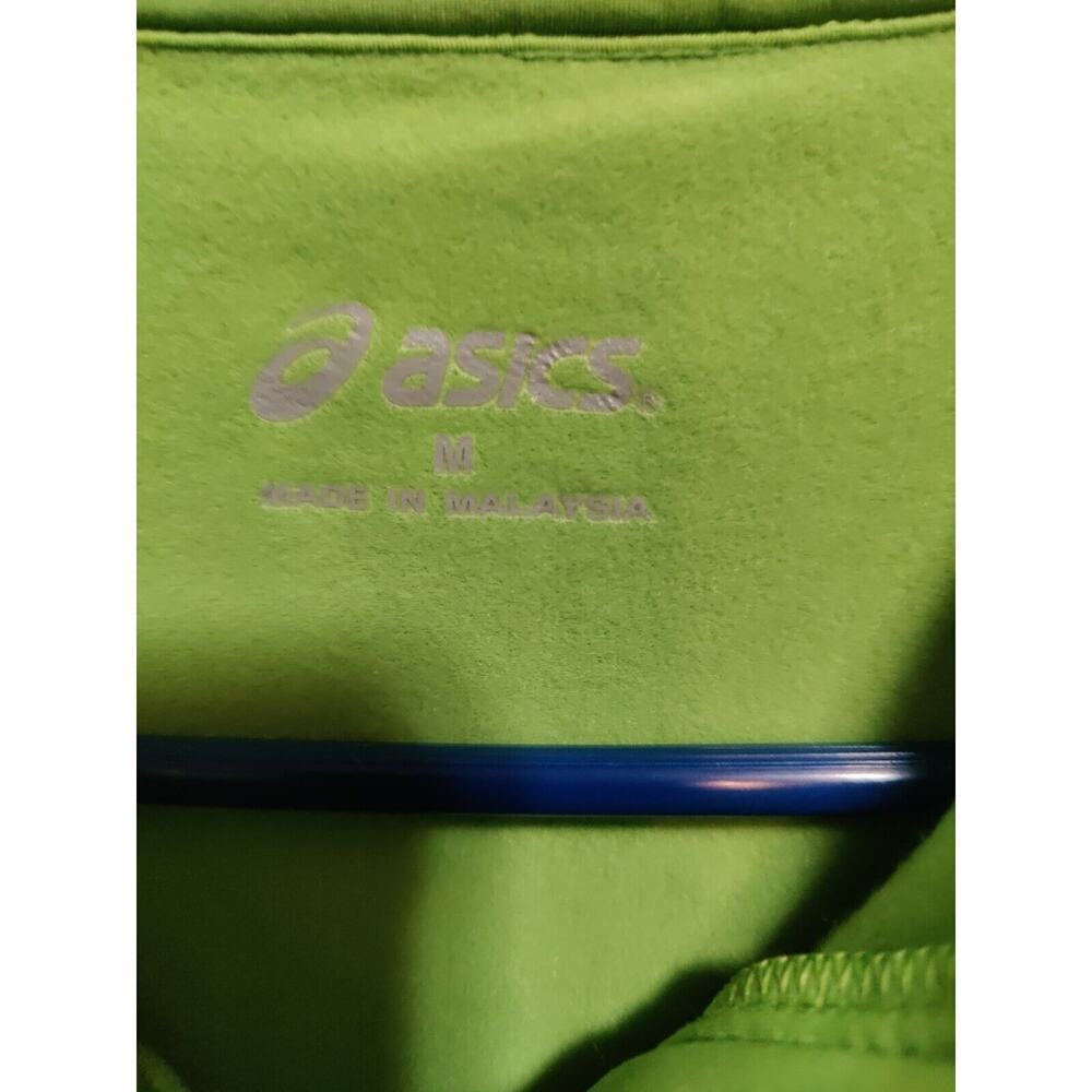 Asics Women's Pullover Training Jacket Green Size Medium Sleeve Thumb Holes - Picture 14 of 16